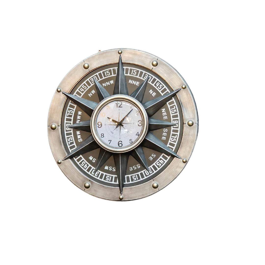 Metal Star Compass Clock 79cm image 0
